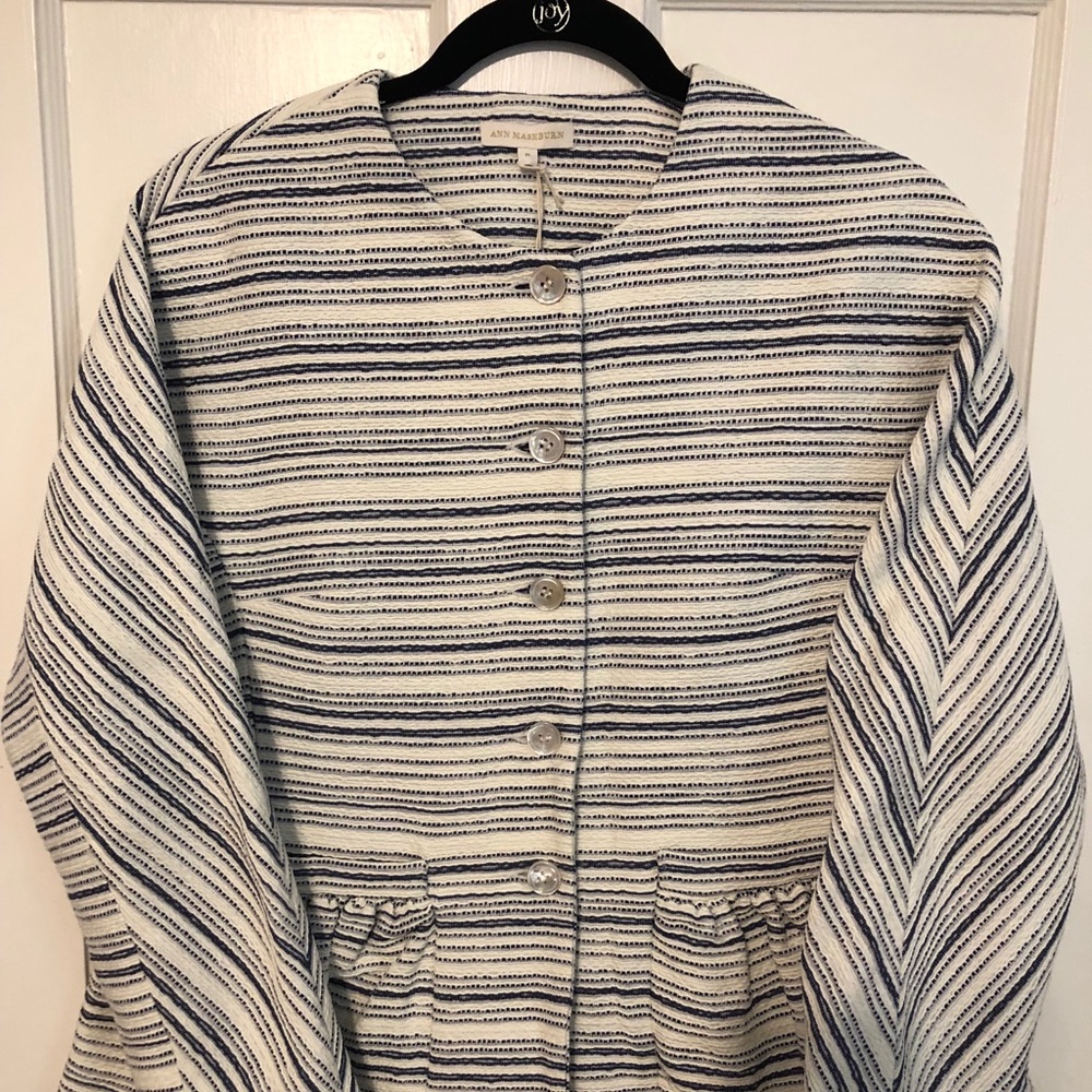 NWT Ann Mashburn Elise Ruffle Peplum Jacket Medium